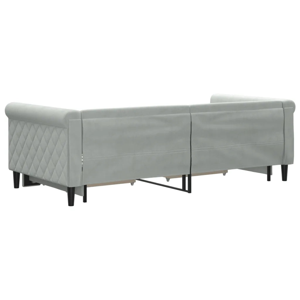 Divano letto | Sof¨¤ letto | Letto singolo Estraibile Cassetti Grigio Chiaro 90x190cm Velluto