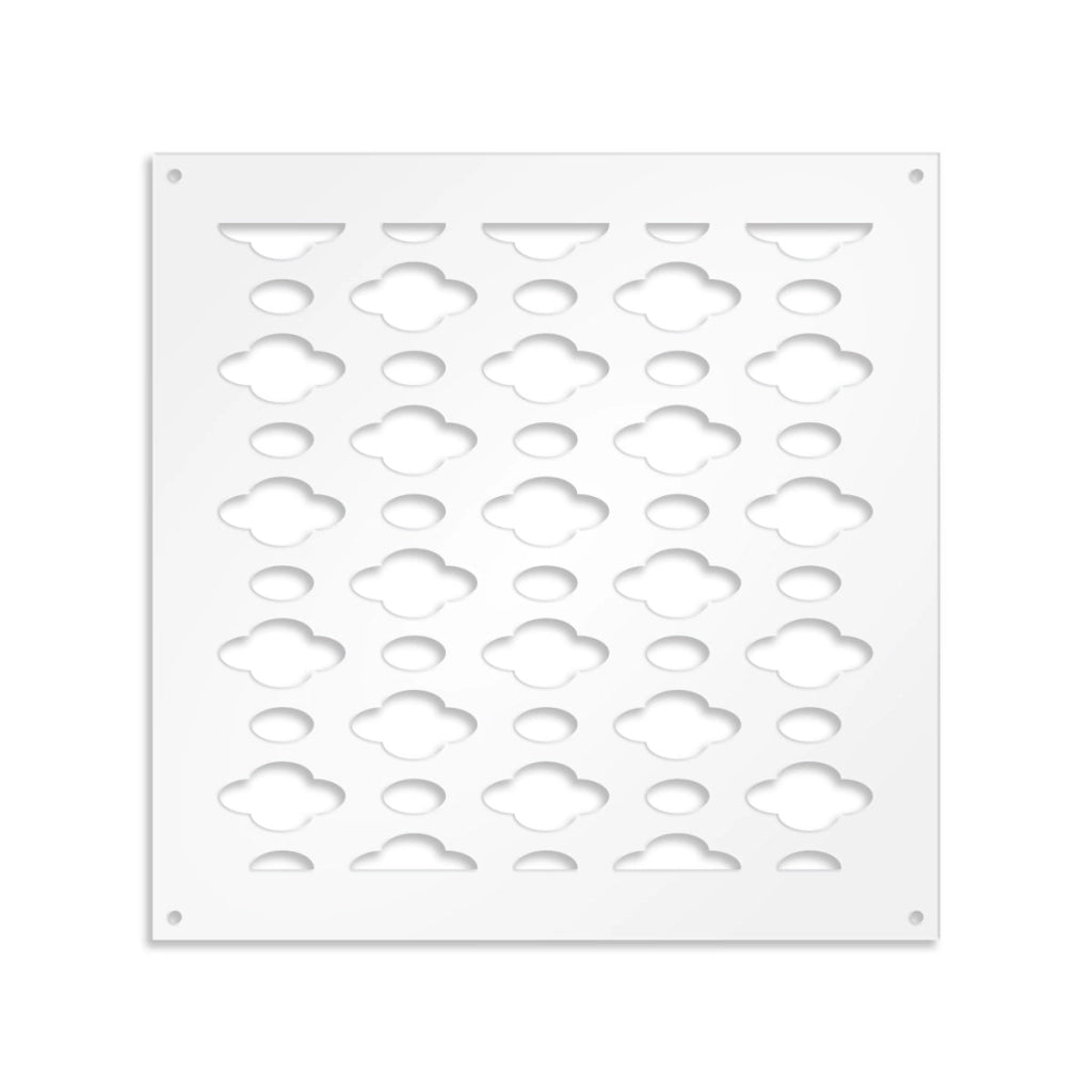 CLOUDS - Pannello in PVC traforato - Parasole Misura: 48x48 cm, Colore: bianco