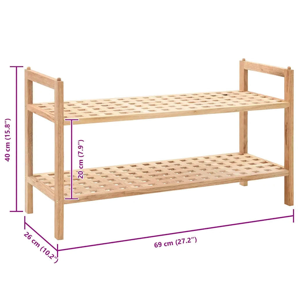 Scarpiera in Legno Massello di Noce 69x26x40 cm cod mxl 49816