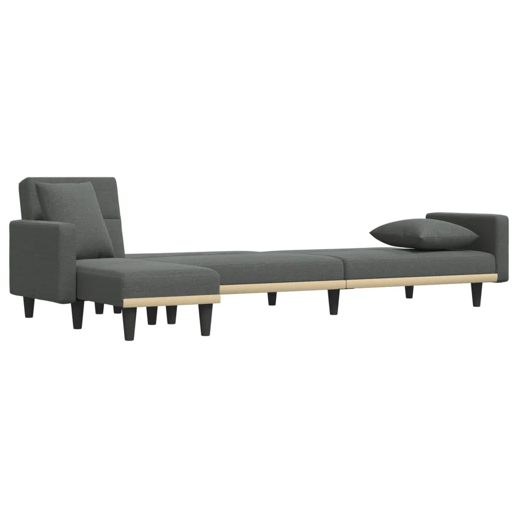Divano Letto a L Grigio Scuro 275x140x70 cm in Tessuto 3157233