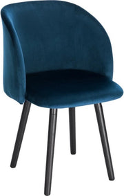Set di 4 divani da soggiorno - tessuto lussuoso - comfort ergonomico - con braccioli - design elegante - blu - 39x45x84 cm