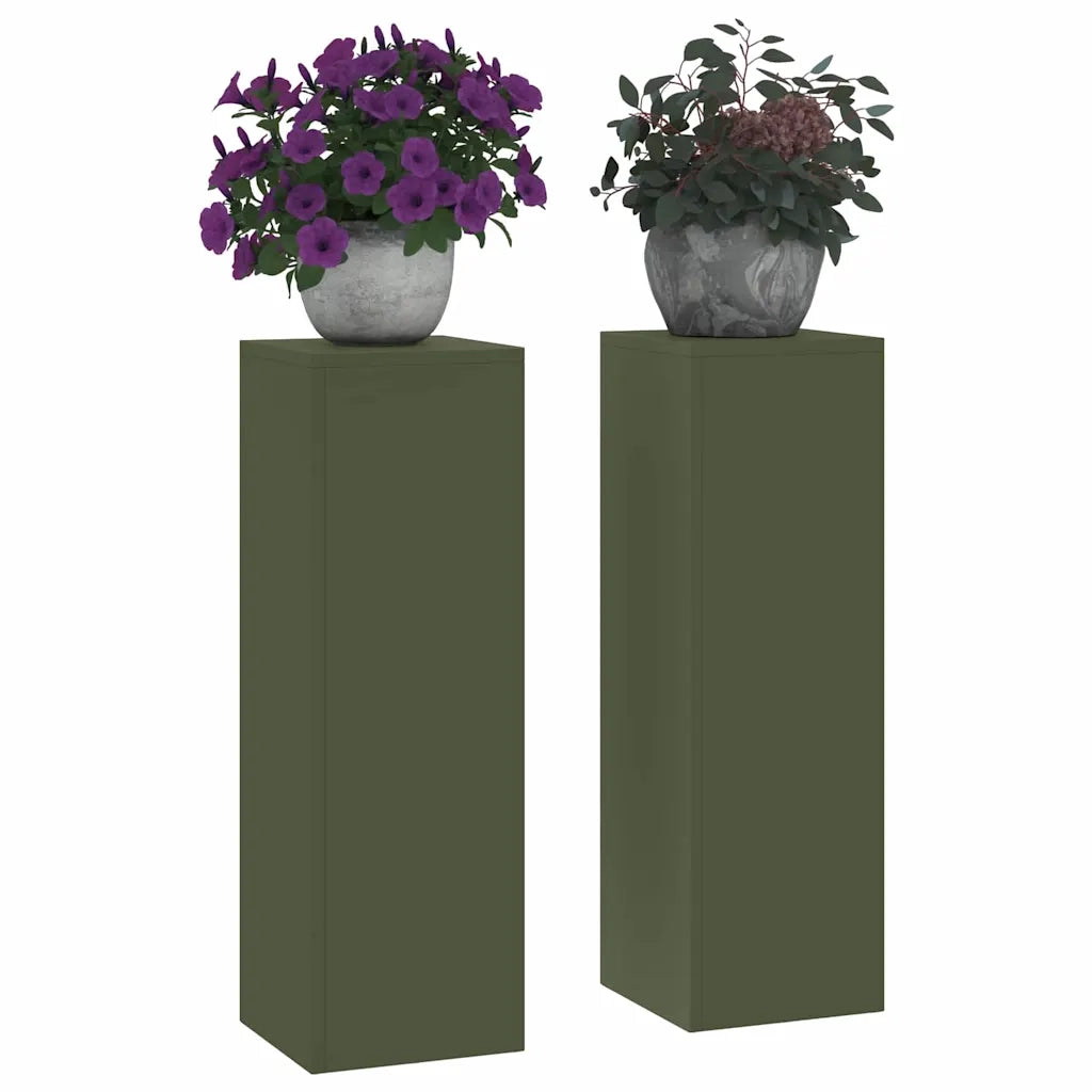 Supporto per piante 2 pcs Oliver verde 24 x 24 x 75 cm Acciaio 865823