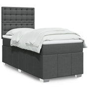 Giroletto a Molle con Materasso Grigio Scuro 90x190 cm Tessuto 3291538