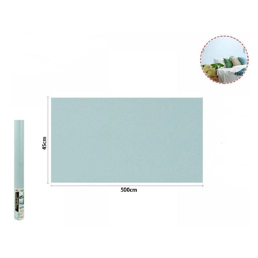 Trade Shop - Rotolo Pellicola Adesiva Azzurro Chiaro 45cm X 5mt Mobili Carta Da Parati 71121 -