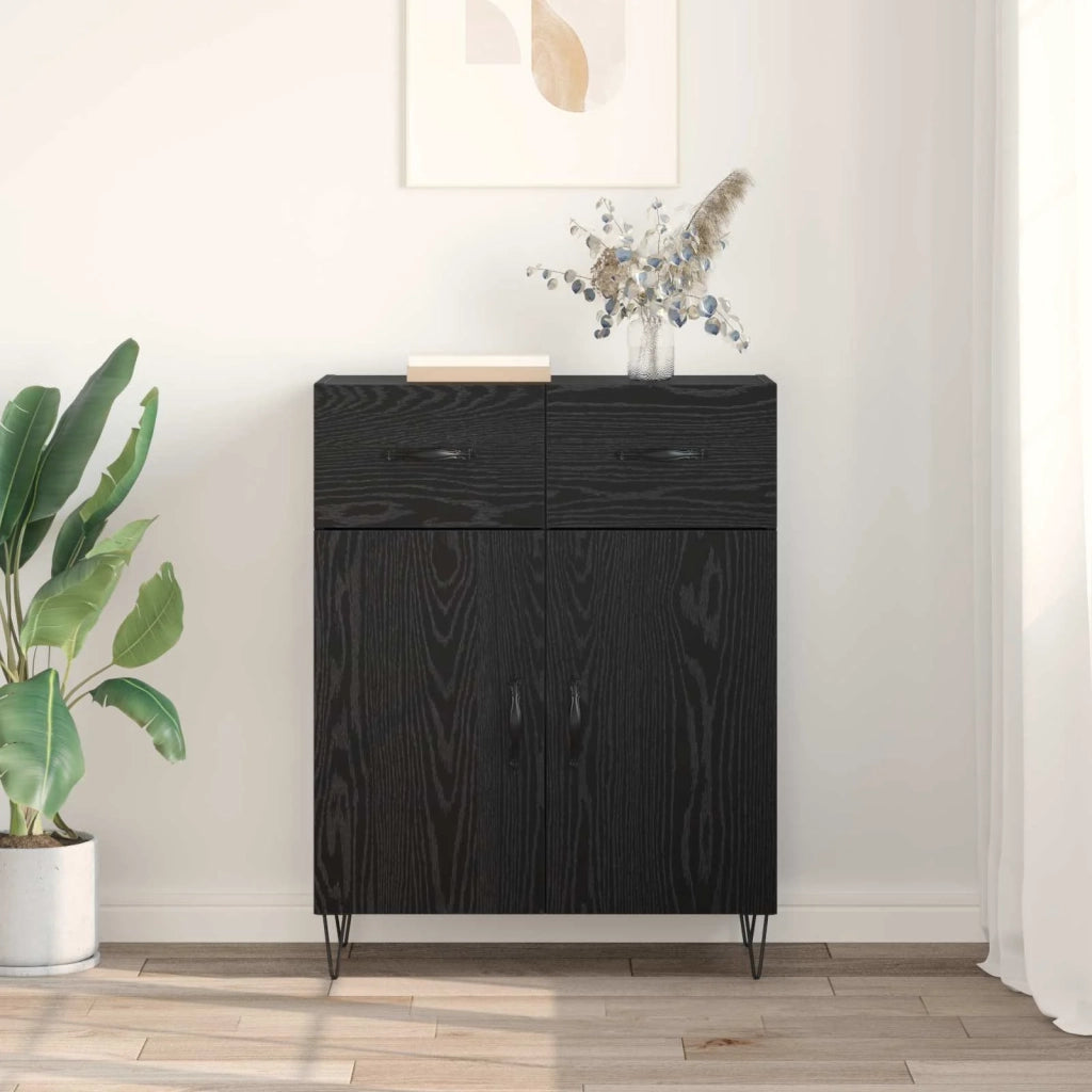 Credenza Rovere Nero 69,5 x 34 x 90 cm Legno multistrato 882274