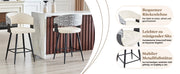 Sgabello da bar con schienale in PU e metallo con seduta ergonomica e poggiapiedi per cucina e isola bianco