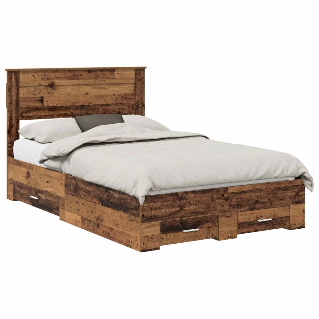 Struttura del letto con testiera Legno vecchio 120 x 190 cm