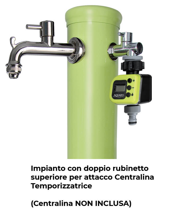 Fontana da Giardino con Doppio Rubinetto Belfer 42/ARRA Verde Acido