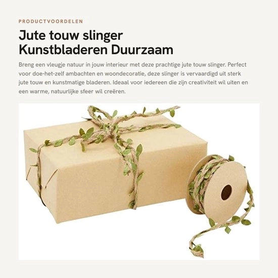 Tessuto di Juta - Resistente e Sostenibile - Finto Ramo di Vite - Artigianato Fai da Te - Decorazione per la Casa - Lavabile e Aspetto Naturale - Tessuto Decorativo