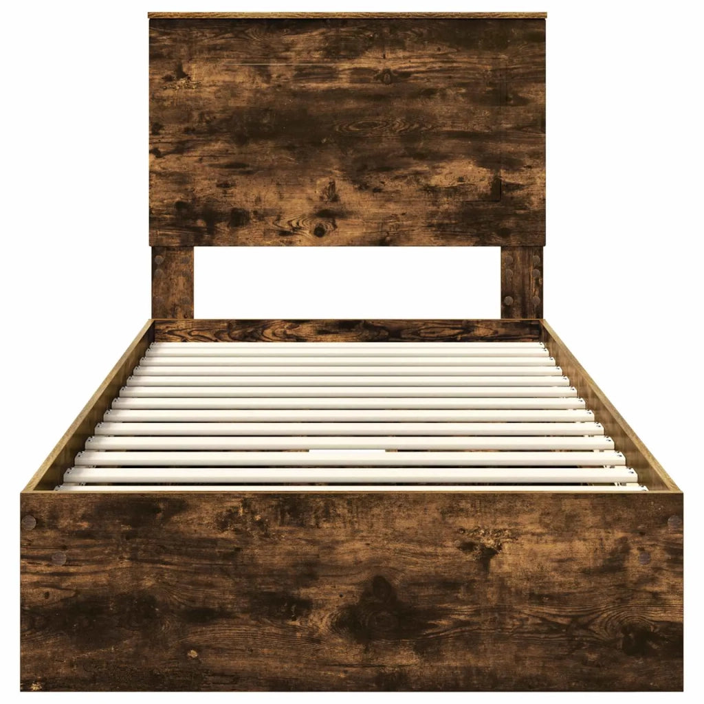 Letto con Contenitore Rovere fumé 75 x 190 cm Legno multistrato