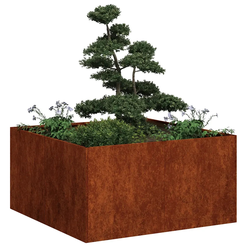 Fioriera Arrugginita 80x80x40 cm in Acciaio Corten 860744