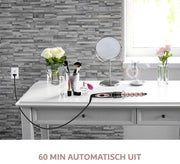 krullatore 5 in 1 - ceramico - pettine per capelli - inclusa guantiera termoresistente - rosé