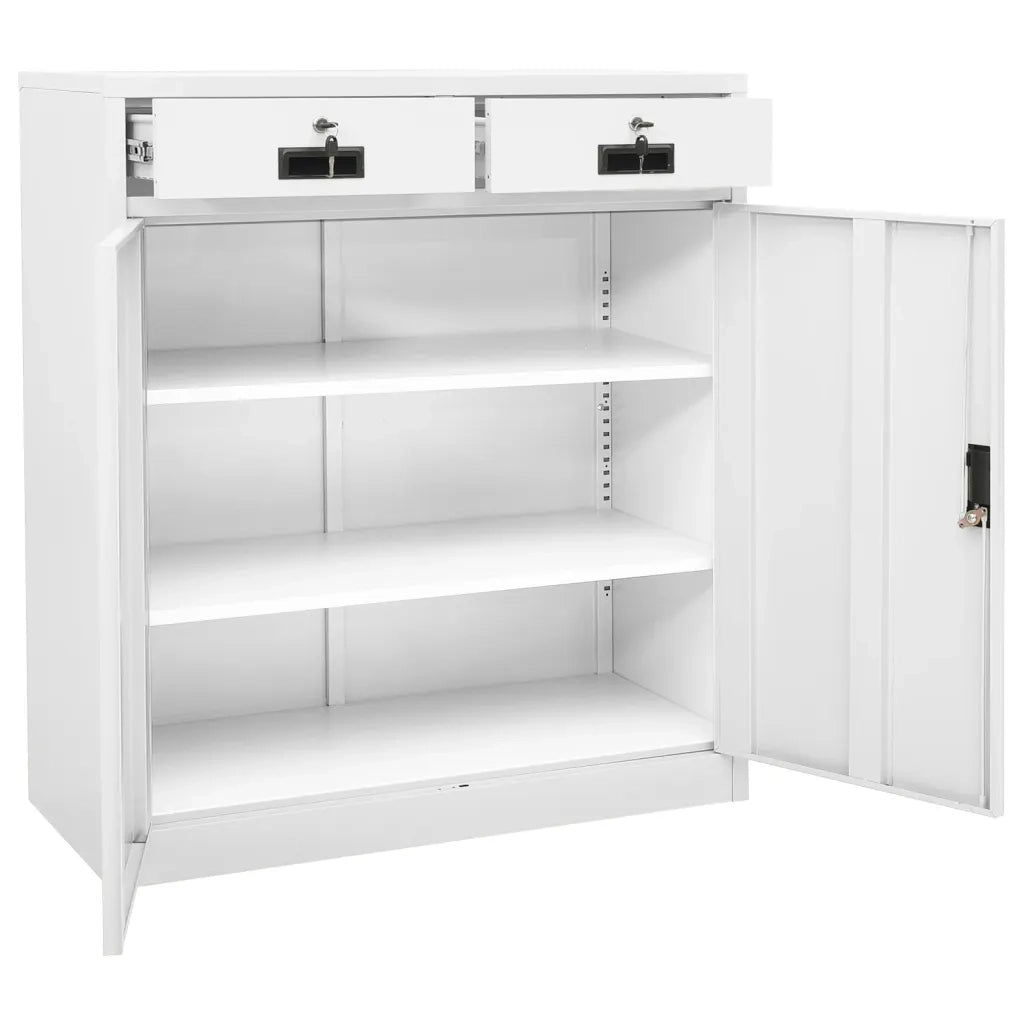 Armadio per Ufficio Bianco 90x40x102 cm in Acciaio 336409
