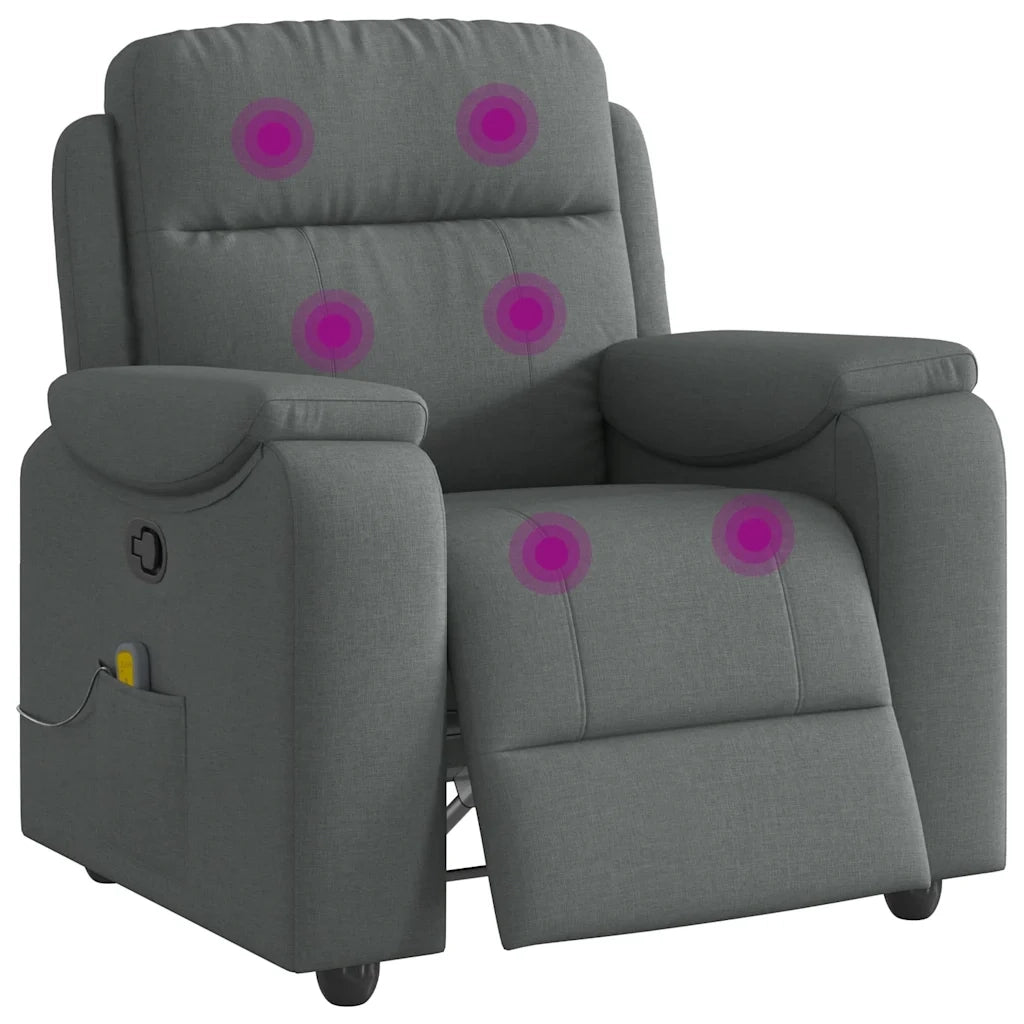 Poltrona reclinabile massaggiante in Tessuto Grigio Scuro 3303547