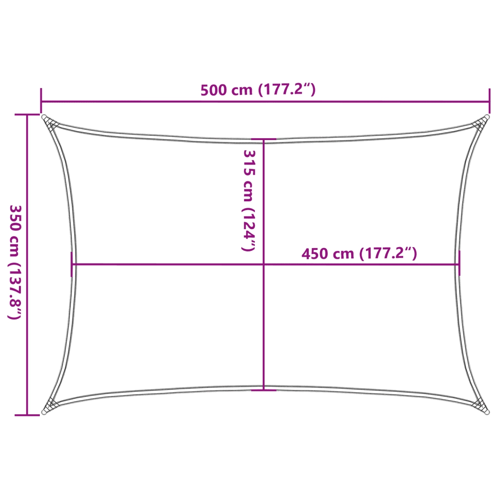 Vela Parasole 160 g/m² Beige 3,5x5 m in HDPE 311132