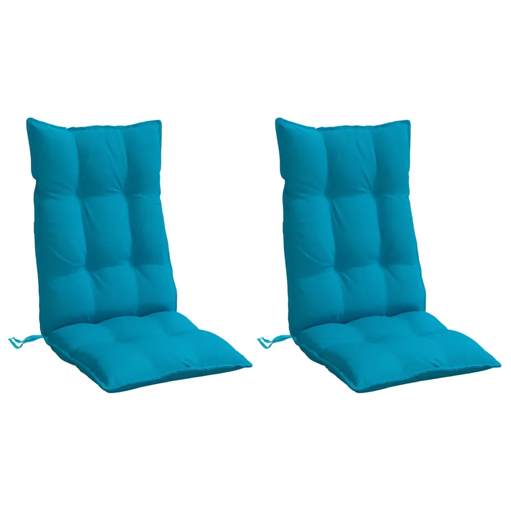 Cuscini Sedia con Schienale Alto 2 pz | Cuscini per sedie Blu Chiaro Tessuto Oxford