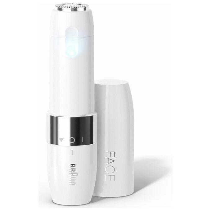 Braun Face FS1000 Mini Depilatore Donna, Depilazione Elettrica Viso, Facile E Veloce, Tocco Finale Per Baffetti, Mento E Guance, Per Un Make-up Più Semplice, Ideale In Viaggio, Con Luce Smartlight, Bianco