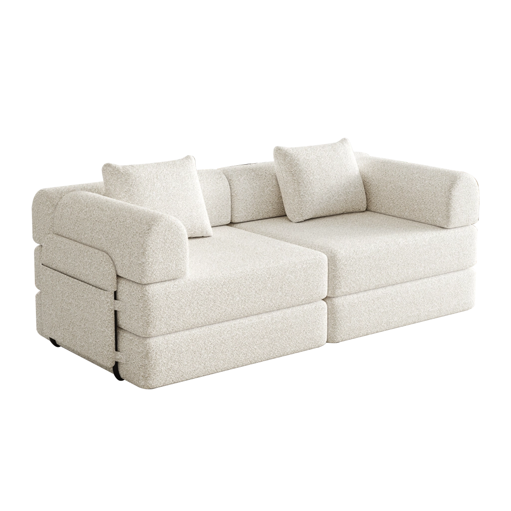 Divano Letto 2 in 1 con Contenitore Bracciolo ¨C Xylo ¨C Struttura Metallo Chenille