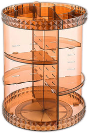 Organizzatore di trucco in acrilico, contenitore per cosmetici e profumi da appendere sul bancone, armadio da bagno, standard per trucco girevole 360° per la bellezza, cura della pelle, design a motivi caffè e vetro.