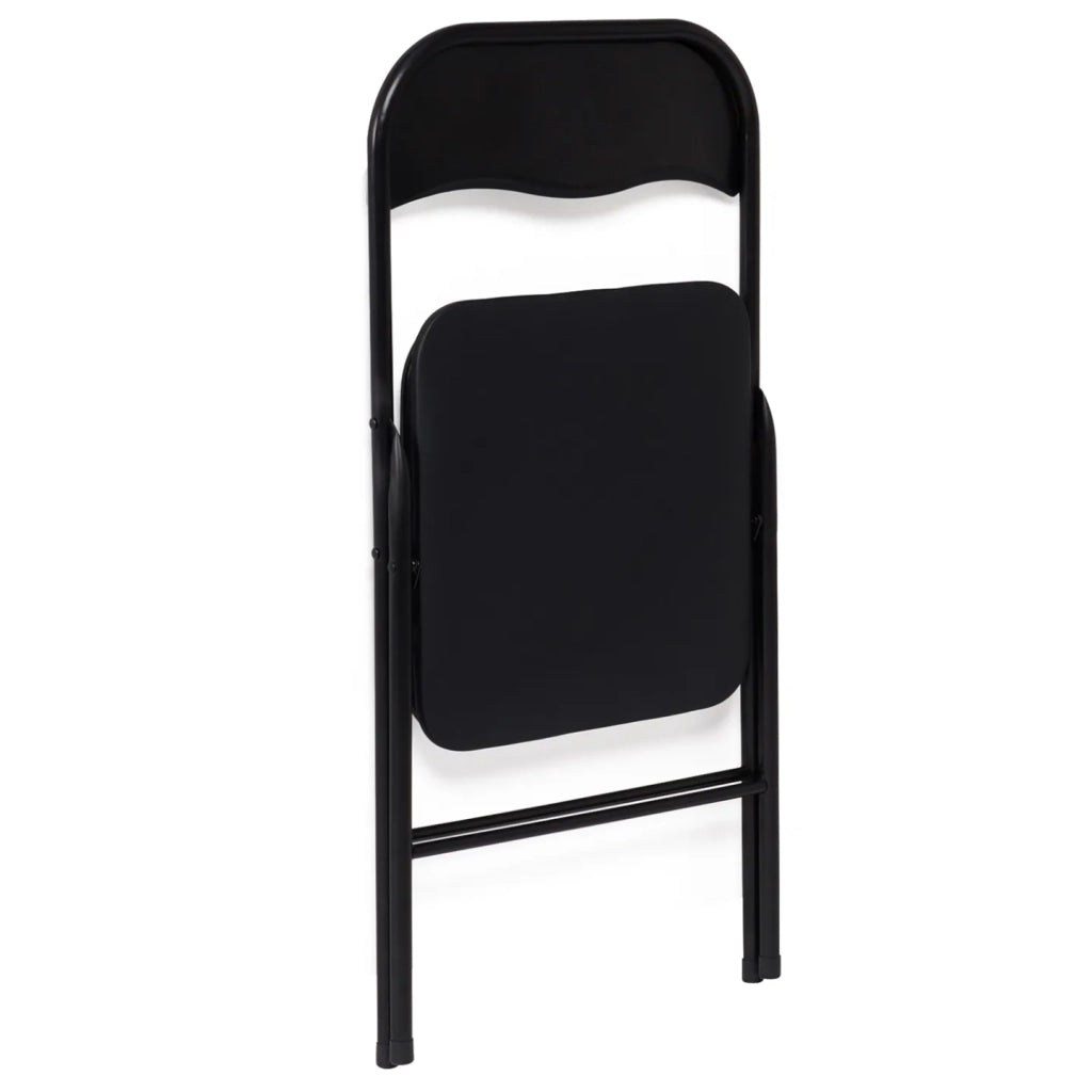 IDMarket - Set di 4 sedie pieghevoli in PU nero KITY