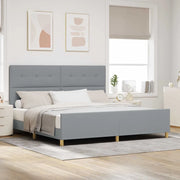 Struttura del letto Grigio chiaro 200 x 200 cm Tessuto 3344753