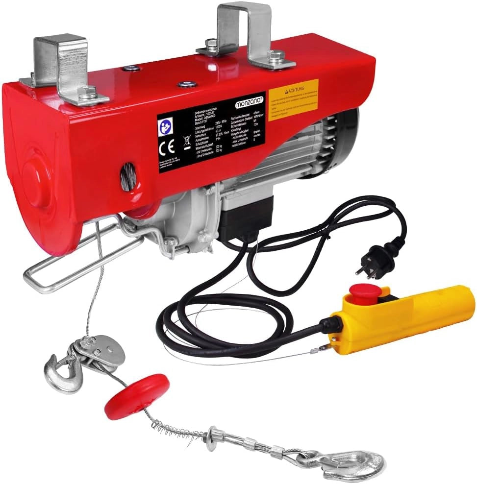 paranco elettrico carico da 400kg a 800kg altezza sollevamento 12m fune di trazione puleggia argano verricello