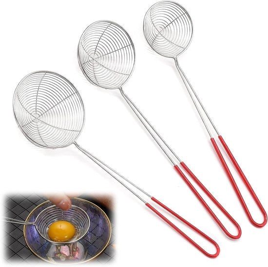 Set di 3 coltelli da cucina in acciaio inossidabile - grande, medio, piccolo - spatola da cucina - pastellaio - per cucina e frittura