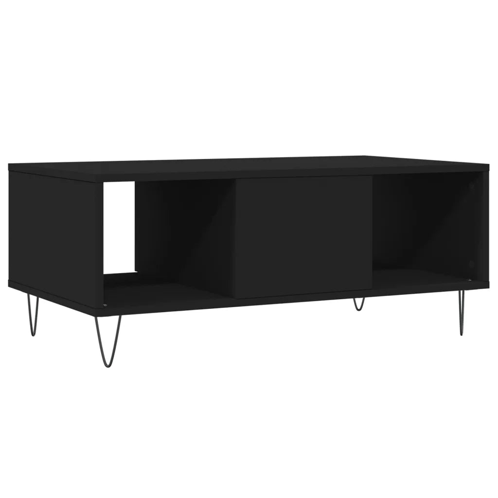 Tavolino da Salotto-Tavolino da soggiorno-Tavolo Nero 90x50x36,5 cm in Legno Multistrato 831058