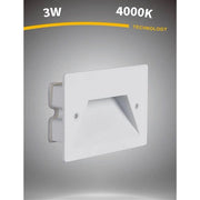 Trade Shop - Segnapasso A Led 3w Faretto Applique Bianco Luce Fredda Calda Naturale Ip65 Es49 - -bianco Naturale      -
