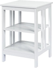 Comodino Tavolino a 3 Ripiani, Comodino Camera da Letto in Legno, Comodino Salvaspazio Moderno, per Soggiorno, Ufficio e Bagno, Portata 20 kg, 40 x 40 x 61 cm (Bianco)