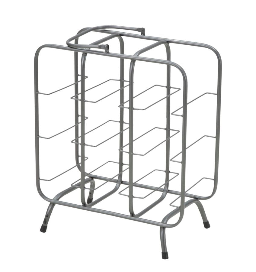 Porta Bottiglie Rack Quadrato 9 Posti 40x23x47,5 cm in Ferro Grigio