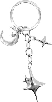 Accessorio Estetico con Stella e Luna - 1 pezzo - Argento - Acciaio Inox