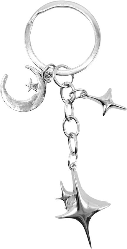 Accessorio Estetico con Stella e Luna - 1 pezzo - Argento - Acciaio Inox