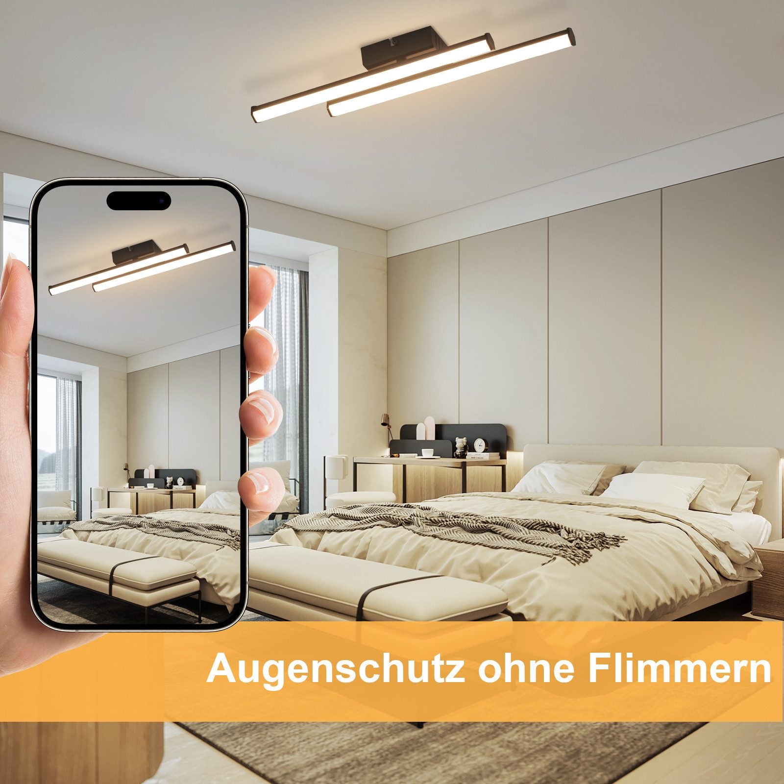 ZMH Lampada da soffitto LED nera moderna 3000K per soggiorno cucina corridoio interni