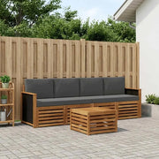 Set di divani da esterno con cuscino 5 pcs Naturale e Antracite 3383983