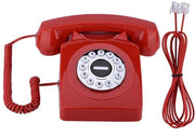 Telefono Vintage Retro - Comunicazione Senza Fili - Antico Telefono - Memoria Numeri - Rosso - Progettazione Resistente al Colpo