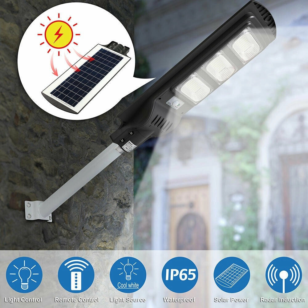 Trade Shop - Lampione Stradale Faro Led 90w Solare Luce Esterno Sensore Movimento Telecomando -