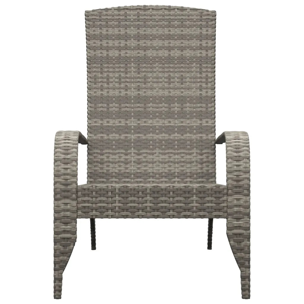 Sedia da Giardino | Sedie da Esterno Adirondack grigia in polyrattan