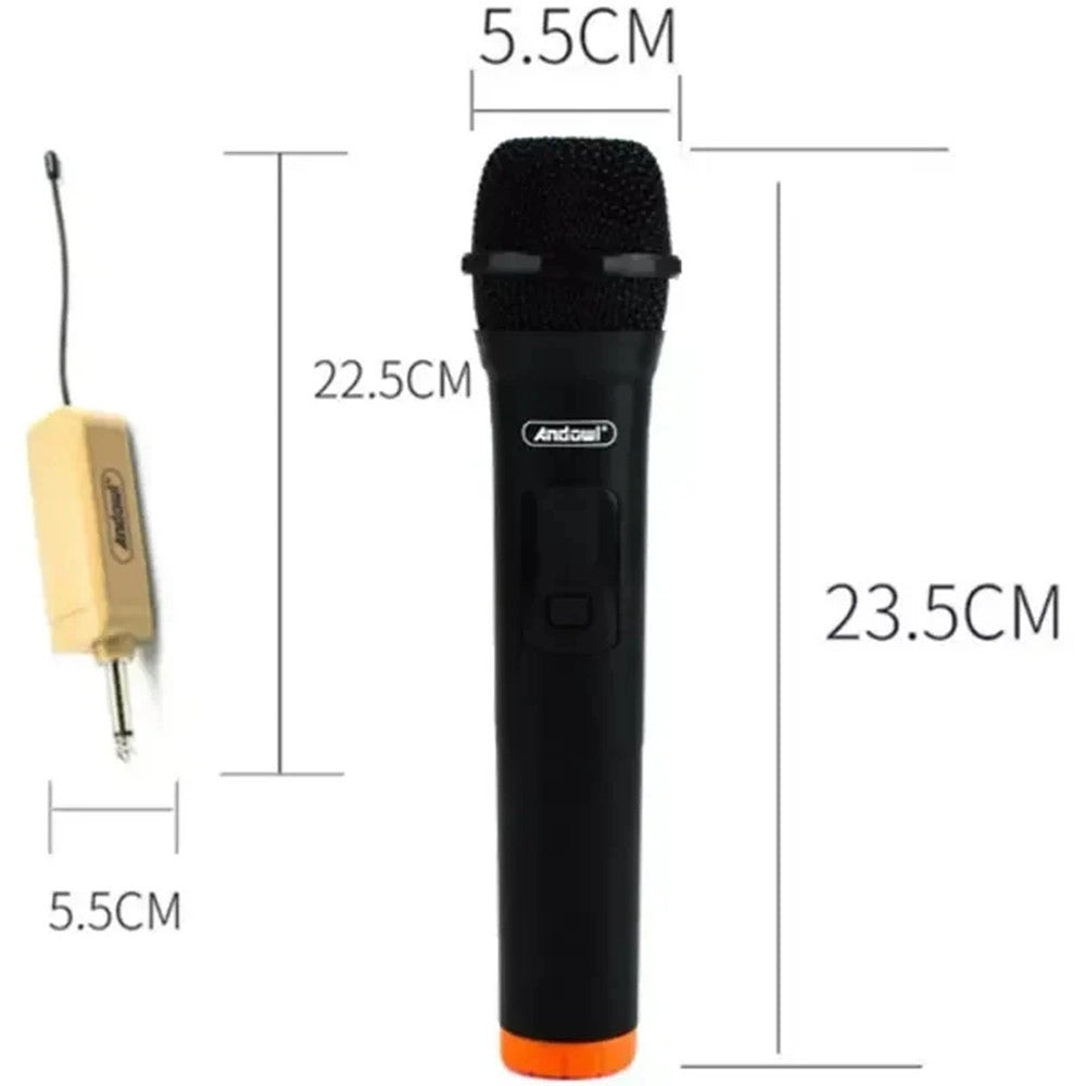Trade Shop - Microfono Vocale Karaoke Portatile Ricevitore Wireless Professionale Ricarica Usb Q-mic555 -