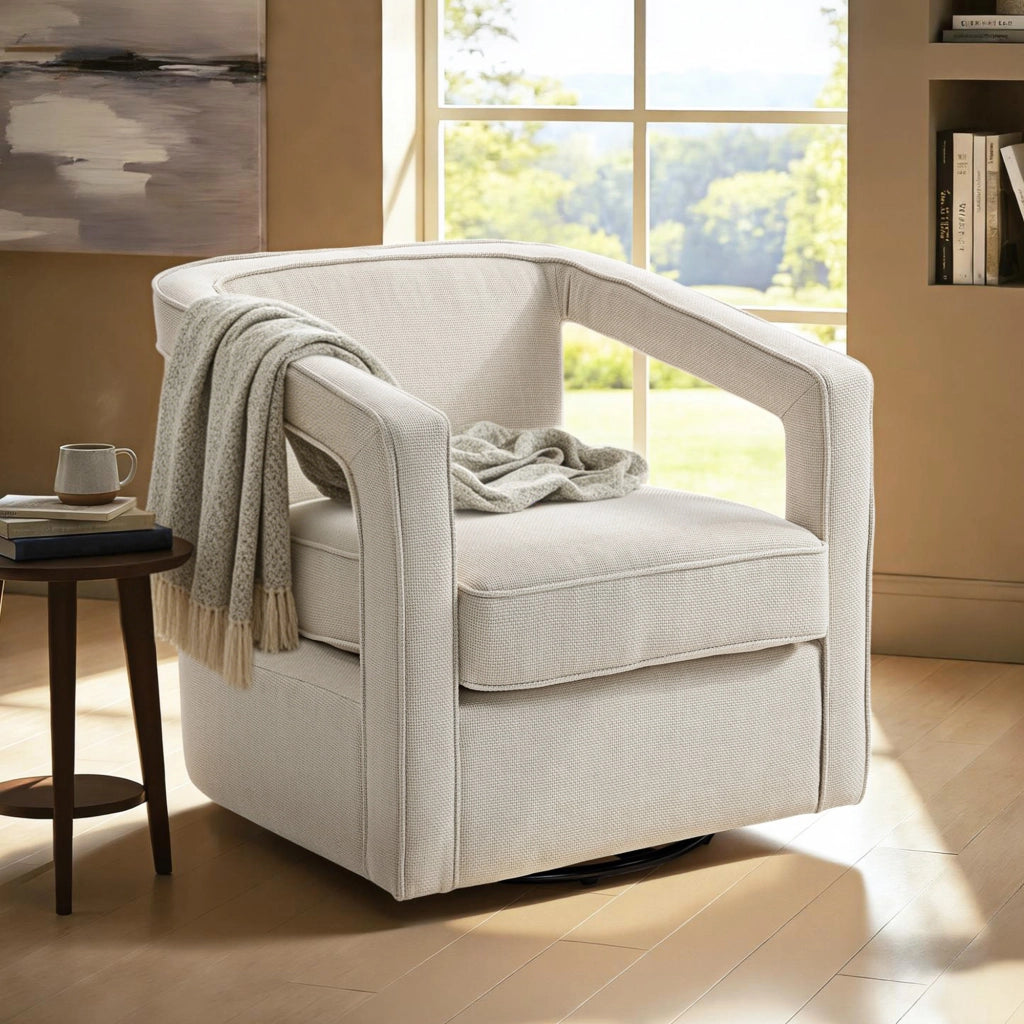 Poltrona Relax Girevole ¨C Zephmum ¨C Beige 77x75x72 cm
