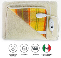 Coperta Termica Elettrica Singola in Lana 100% Scaldaletto Maxi Scozzese