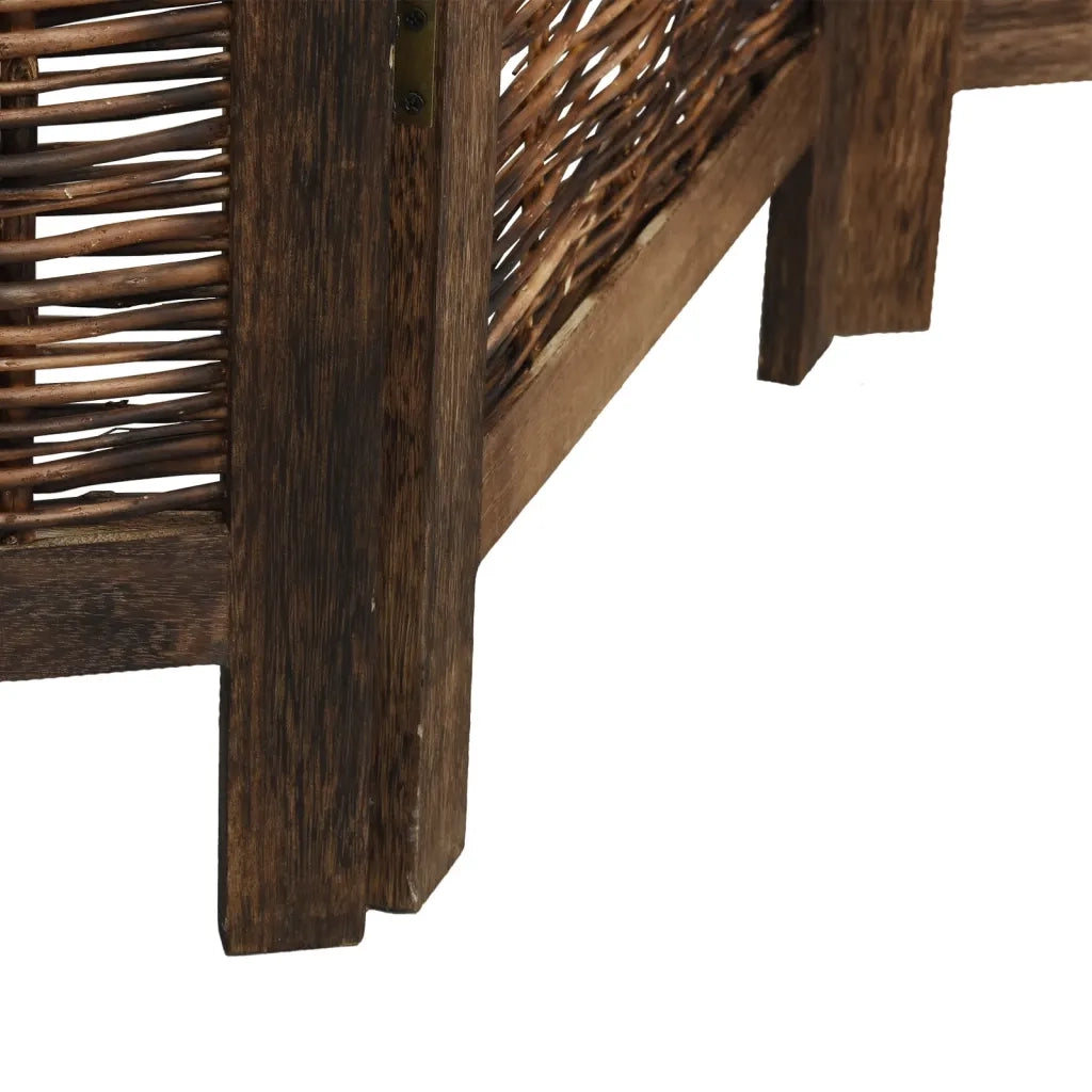 Divisorio Ambienti | Divider per stanze | Paravento 6 Pannelli Marrone Scuro Massello Paulownia