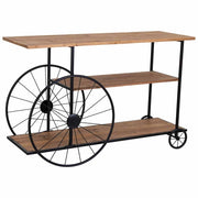 Console in legno e metallo laccato nero con 2 ripiani 120x42x78h cm