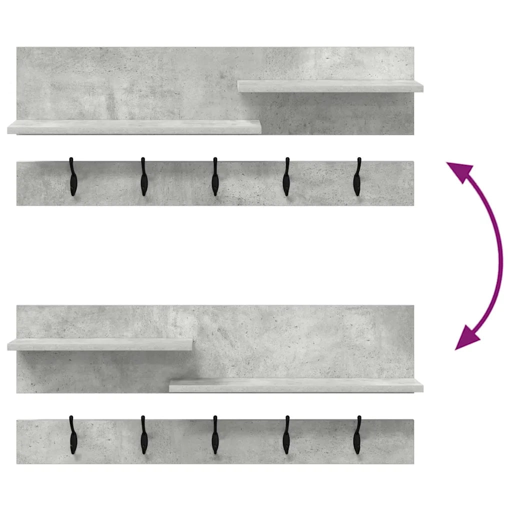 Appendiabiti a muro Grigio cemento 90 x 15 x 36 cm CFW2216744