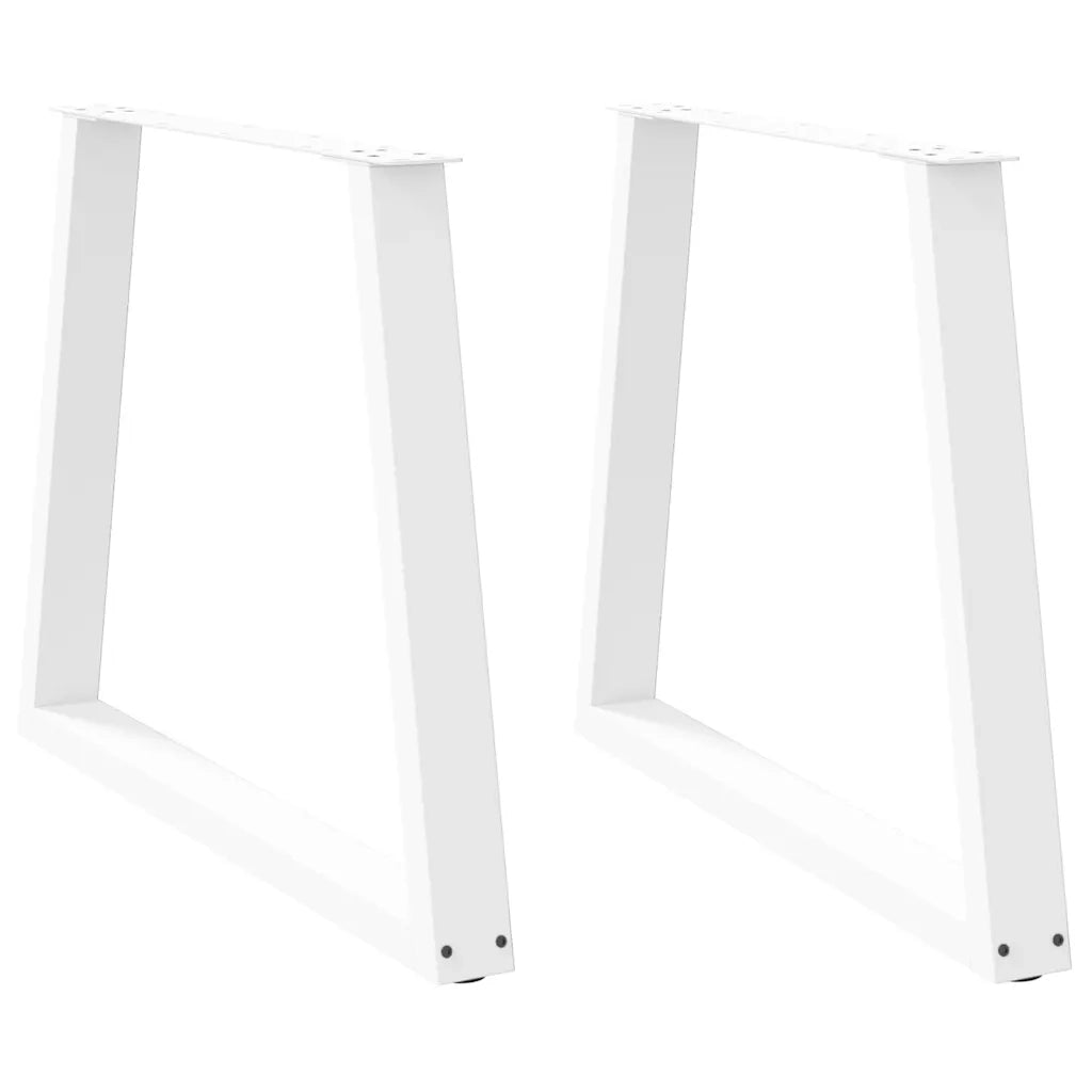 Gambe per tavolo da pranzo a forma di V 2 pz bianche 70x(72-73,3) cm in acciaio