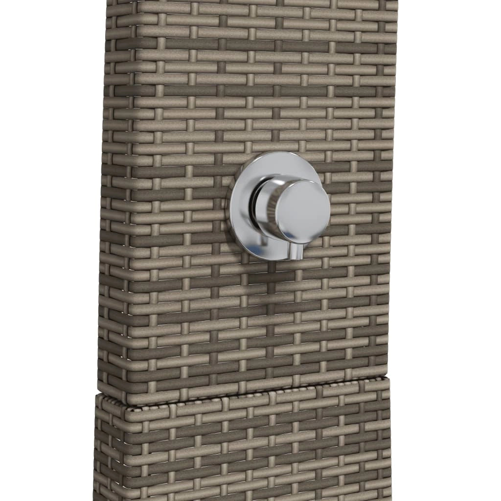 Doccia da esterno 55 x 60 x 224 cm resina intrecciata legno di acacia grigio 02_0042019