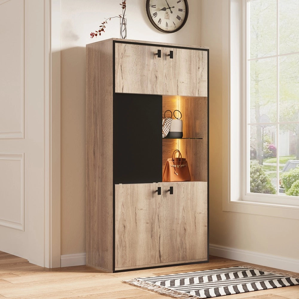 Combinazione Armadio Legno con Ante Scorrevoli e Ripiani ¨C MINIMAL ¨C Nero