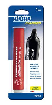 TRATTO MARKERS ROSSO PUNTA A SCALPELLO 1PZ