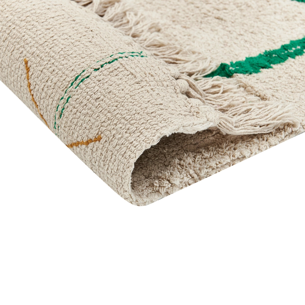 Tappeto in cotone trapuntato con motivo multicolore 160 x 230 cm beige camera da letto soggiorno
