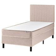 Letto singolo con testiera Materasso a molle insacchettate 90 x 200 cm Beige camera da letto